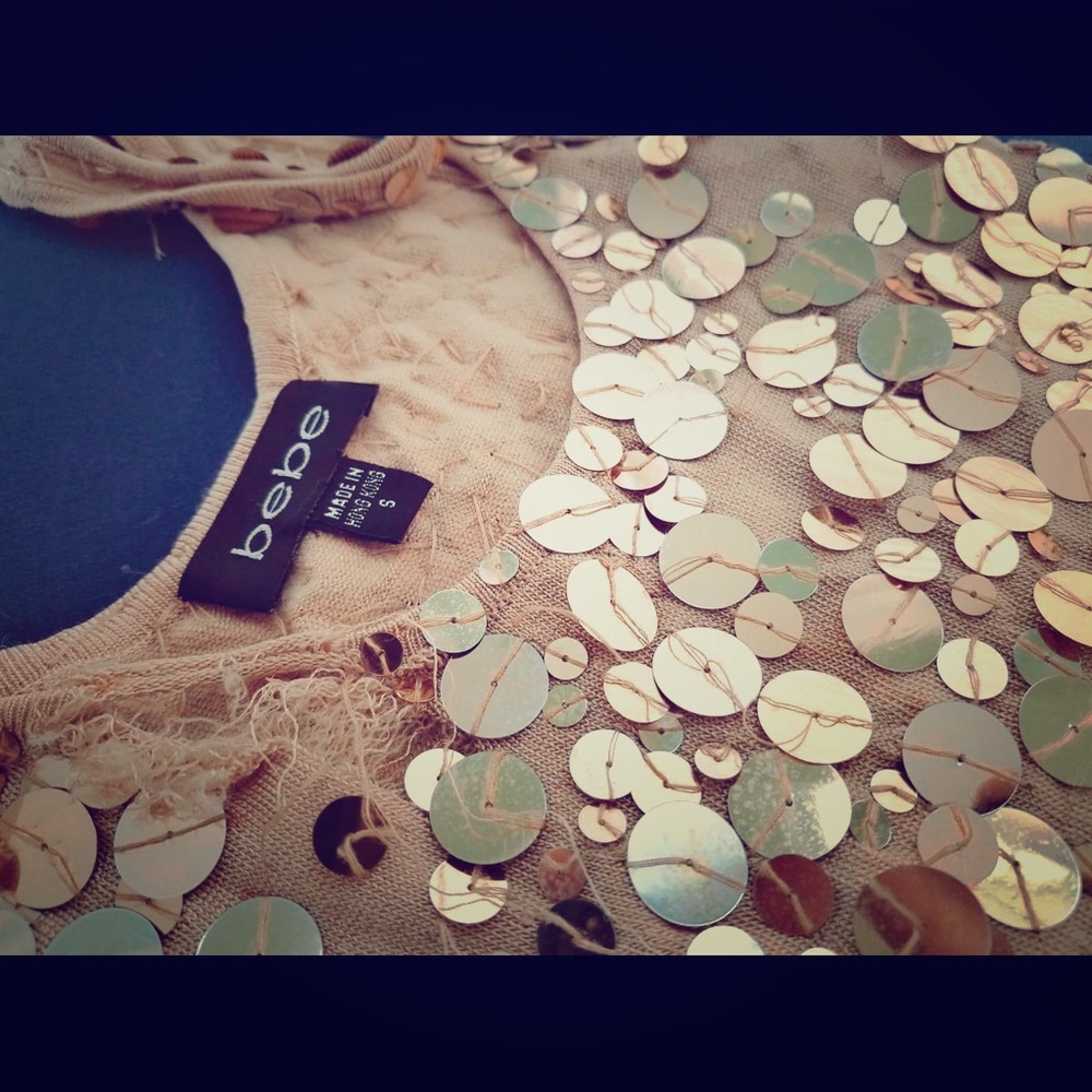 BEBE Gold Coin Dress
